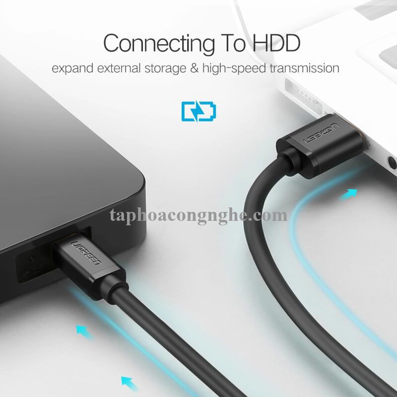 Ugreen 10354 0.5M màu Đen Cáp sạc truyền dữ liệu USB 2.0 sang MINI USB đầu mạ vàng US132 30010354